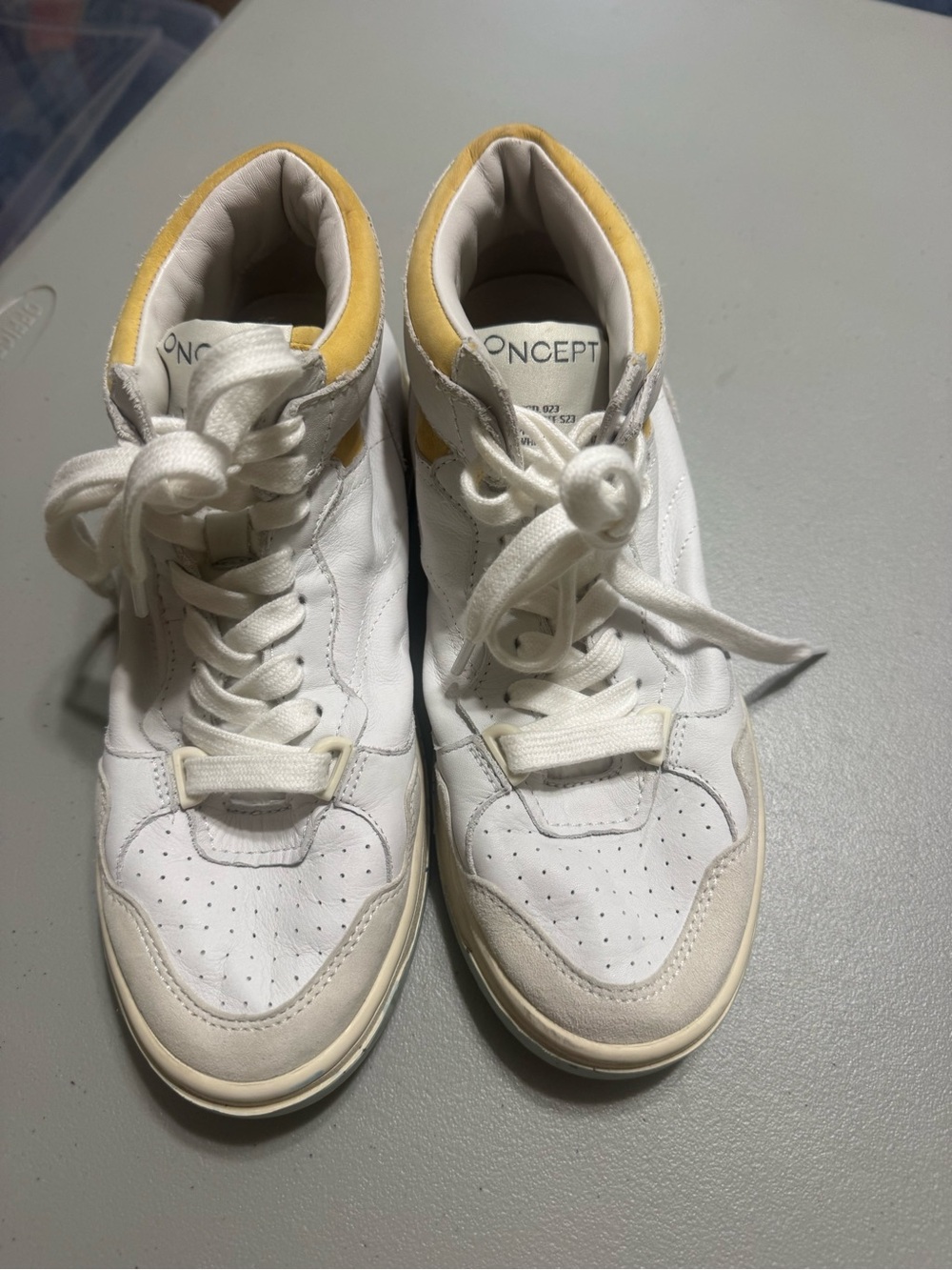 ONCEPT High-Top Women's Sneakers in White and Yellow